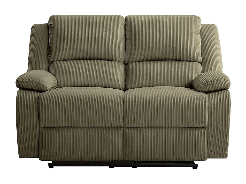 RELAXXO - Canapé de relaxation manuel 2 places LEO en velours côtelé - Vert