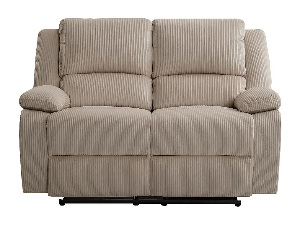 RELAXXO - Canapé de relaxation manuel 2 places LEO en velours côtelé - Taupe