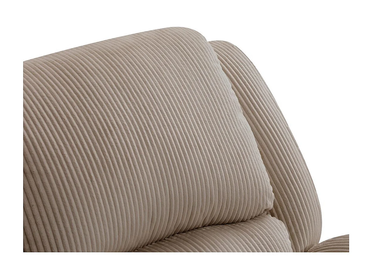 RELAXXO - Canapé de relaxation manuel 2 places LEO en velours côtelé - Taupe