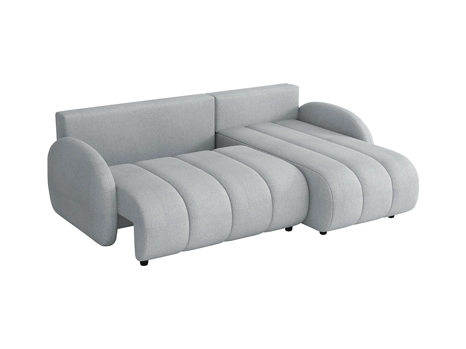 Canapé d'angle Columbus 247, Blanc, Fonction de couchage, Boîte de literie, 233x160x88cm