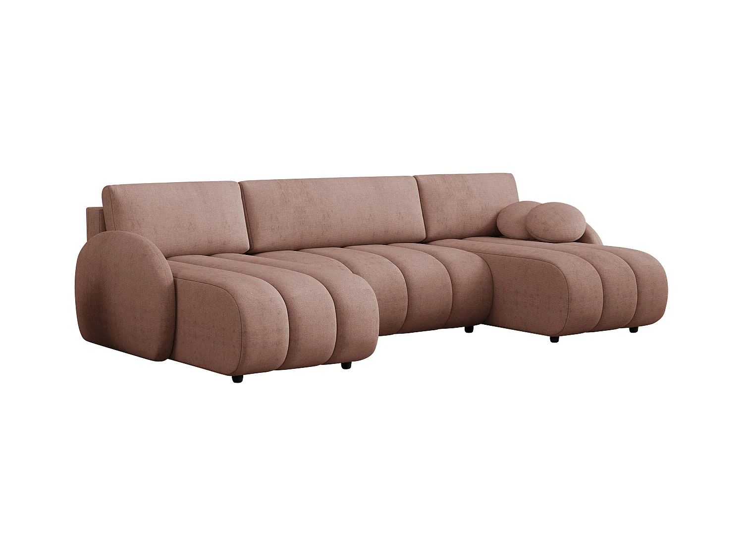 Sofá rinconero Columbus 248, Rosa, Función de descanso, Almacenaje, 318x160x88cm