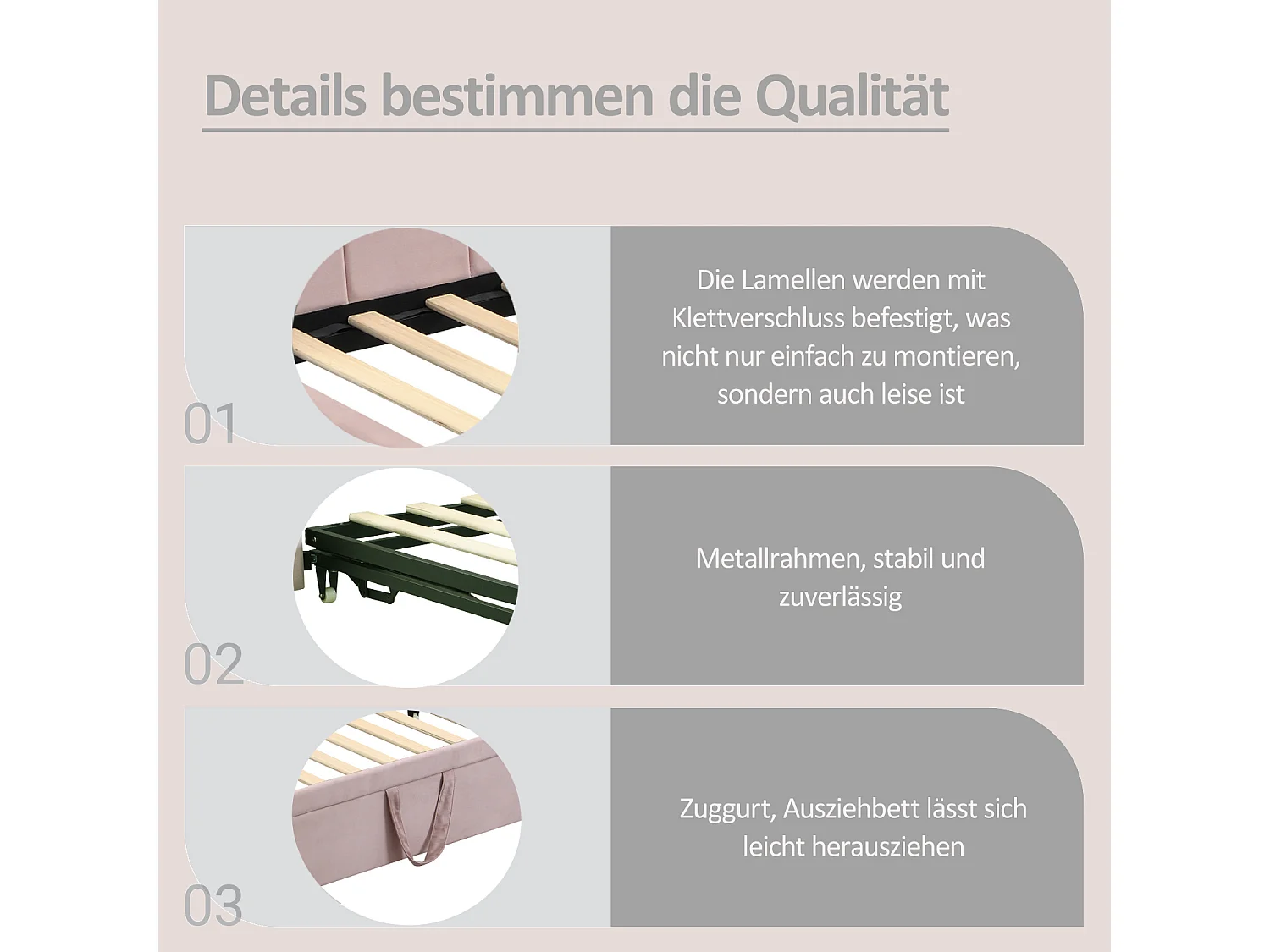 Canapé-lit rembourré 2 en 1 pour enfant - 90/180 x 200 cm - en forme de L - Velours + contreplaqué + MDF - rose