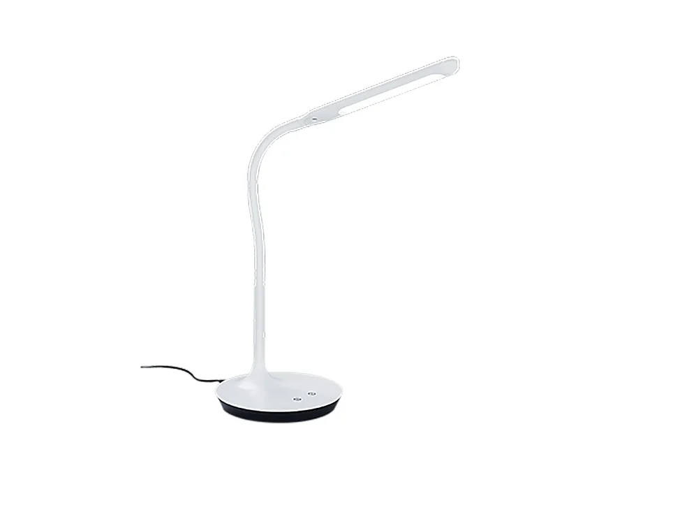 Lampada da tavolo LED, plastica, bianco opaco, 16,4x41x40 cm, Polo