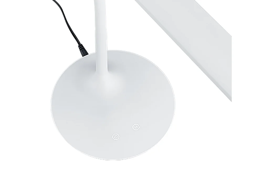 Lampada da tavolo LED, plastica, bianco opaco, 16,4x41x40 cm, Polo