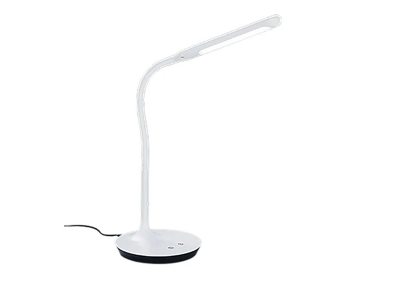 Lampada da tavolo LED, plastica, bianco opaco, 16,4x41x40 cm, Polo
