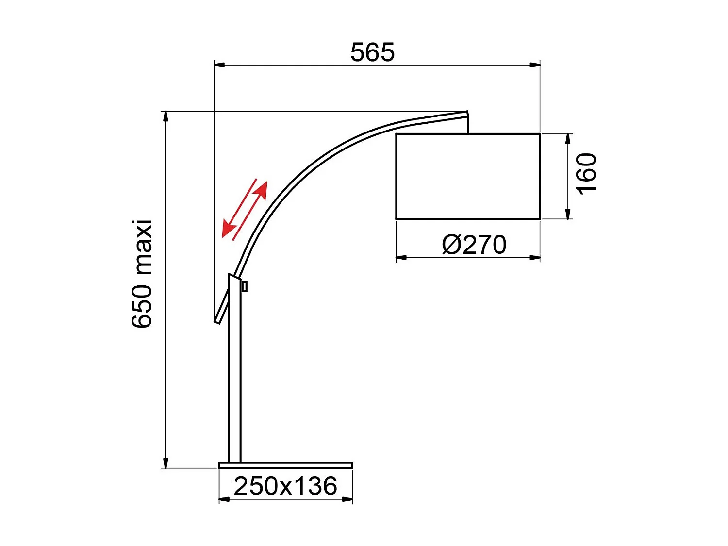Lampe à poser arc Rainbow