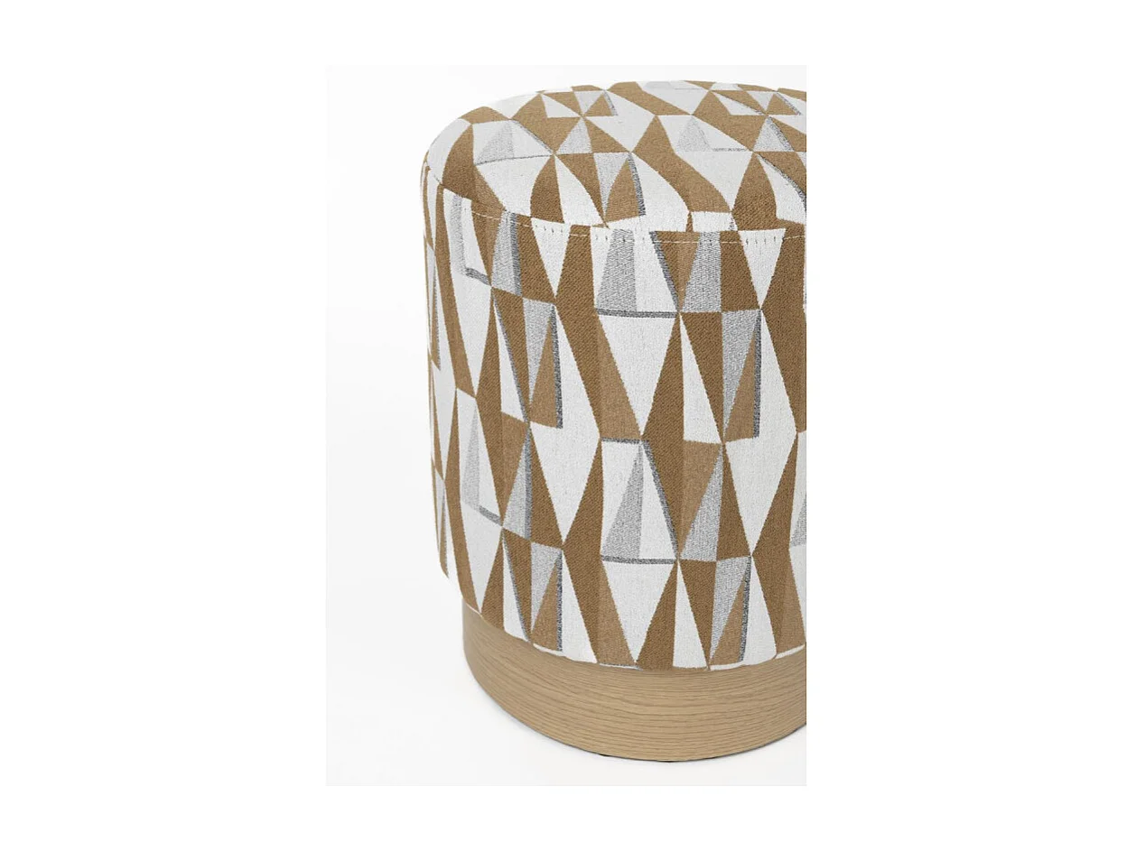 Tabouret Ziggy beige avec motifs