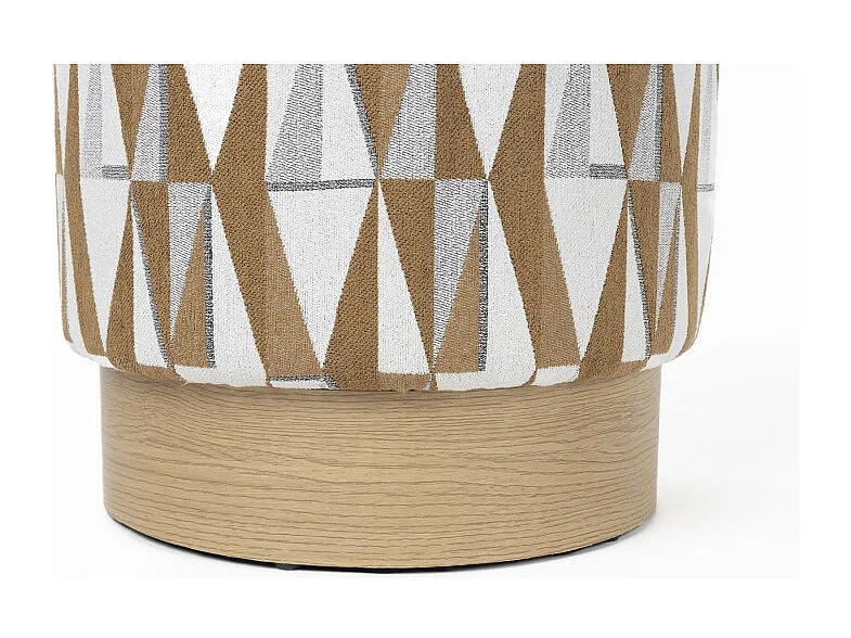 Tabouret Ziggy beige avec motifs