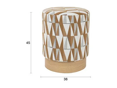 Tabouret Ziggy beige avec motifs