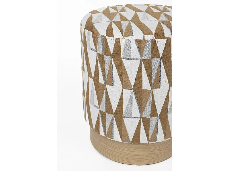 Tabouret Ziggy beige avec motifs