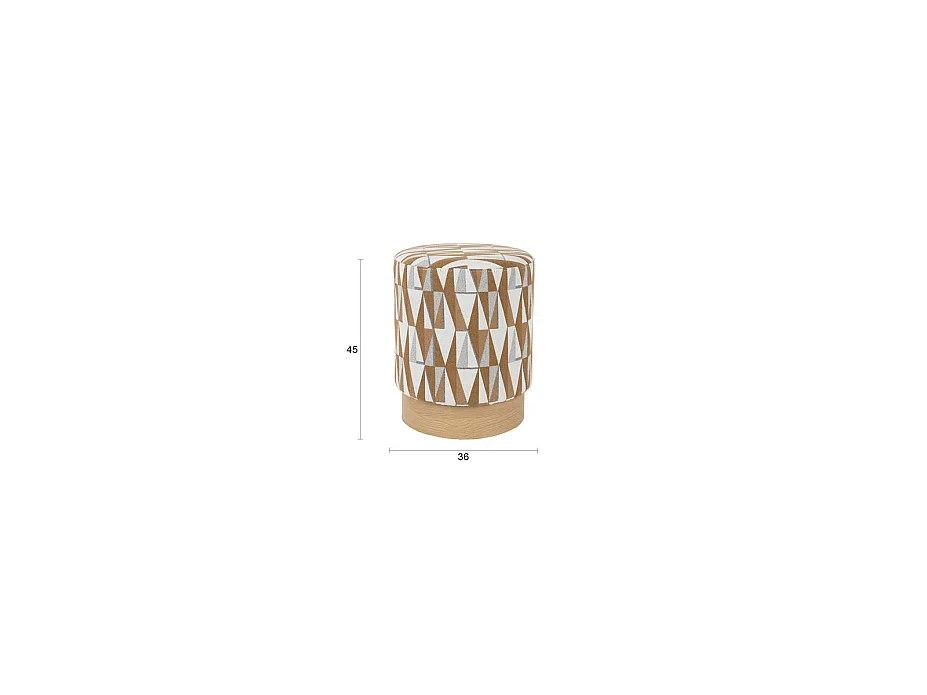 Tabouret Ziggy beige avec motifs