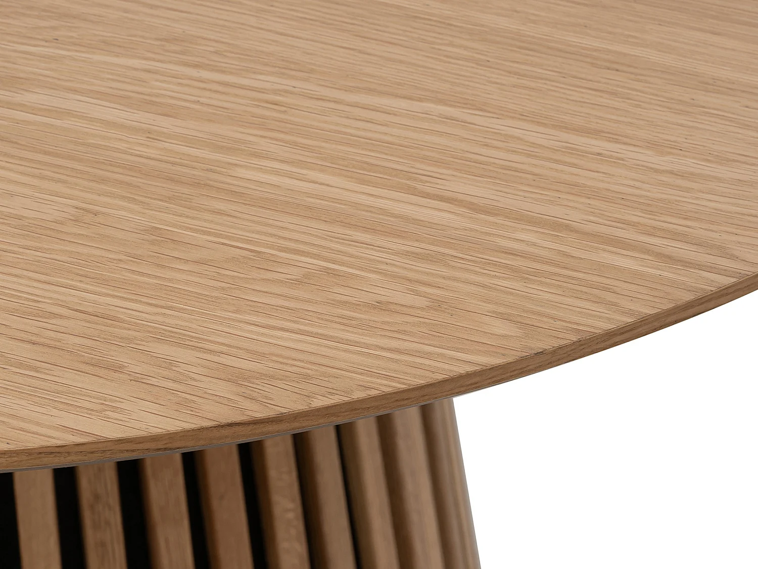 Table à manger extensible 4 à 8 personnes placage chêne - Naturel - CARMIZA