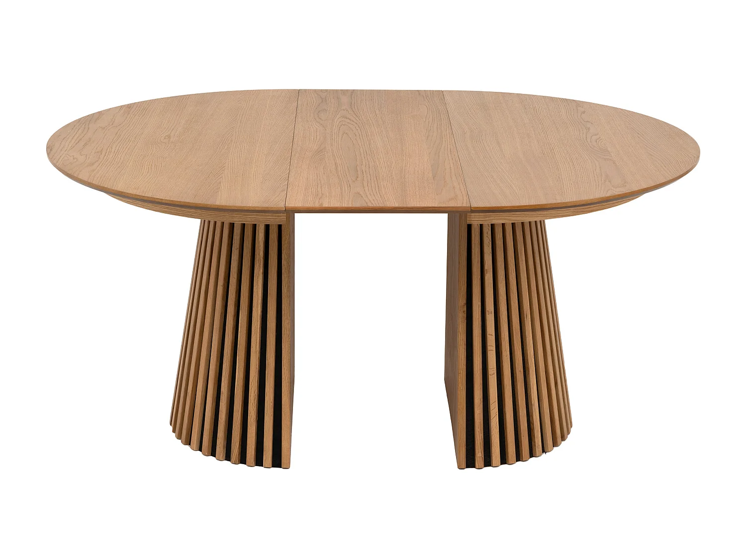 Table à manger extensible 4 à 8 personnes placage chêne - Naturel - CARMIZA