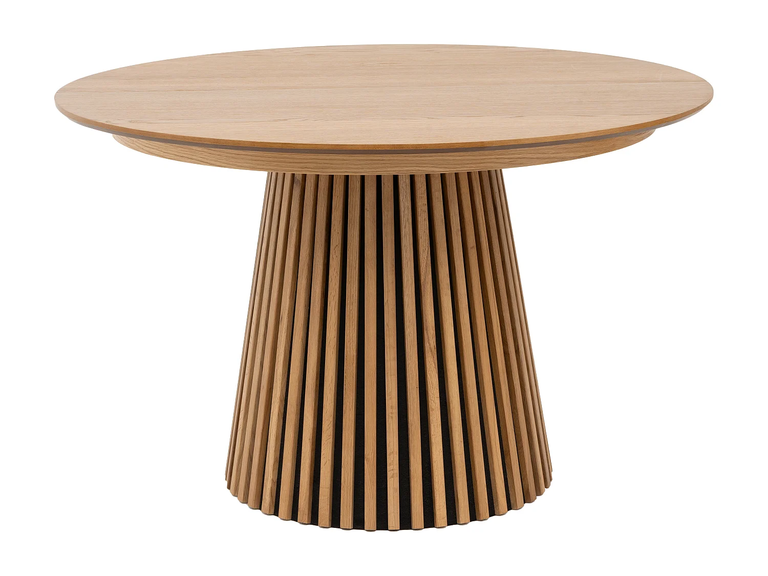 Table à manger extensible 4 à 8 personnes placage chêne - Naturel - CARMIZA