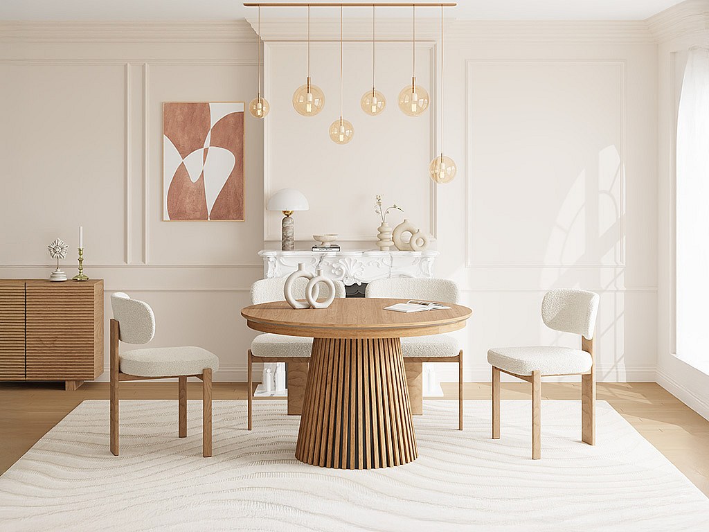 Ausziehbarer Esstisch für 4–8 Personen – Eichenfurnier – Natur – CARMIZA günstig online kaufen