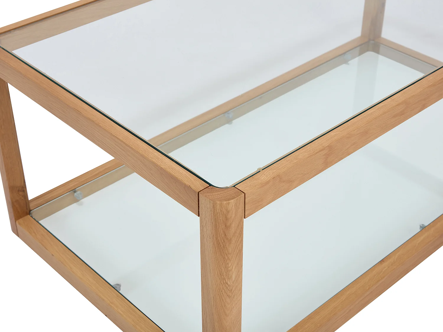 Table basse en verre trempé et chêne - Transparent et Naturel - ZUNARIL