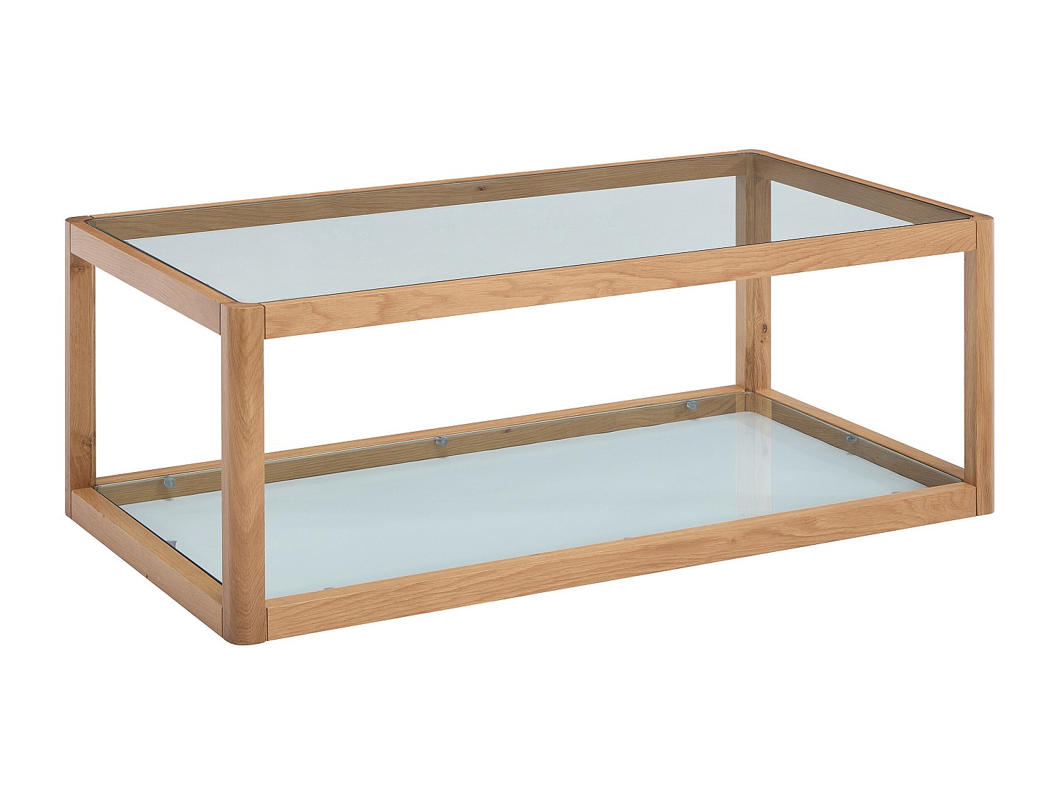 Couchtisch aus Sicherheitsglas und Eiche – Transparent & Natur – ZUNARIL günstig online kaufen
