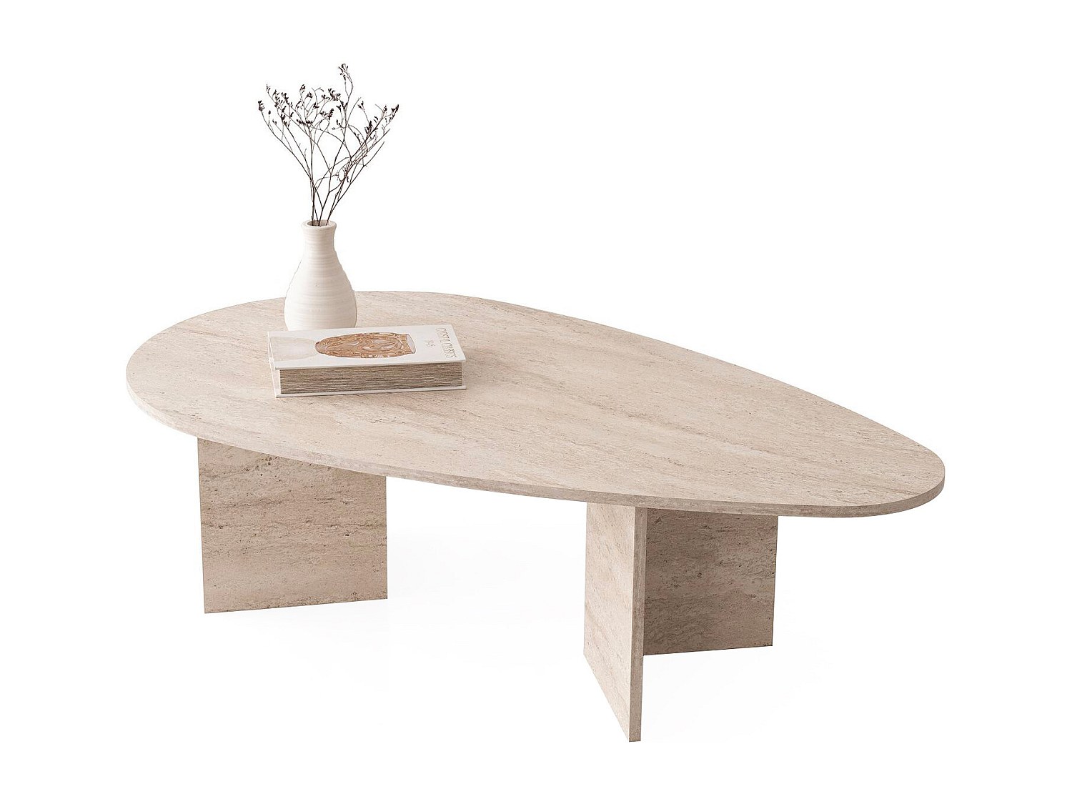 Couchtisch – Travertin-Optik Beige – LOMARETI günstig online kaufen