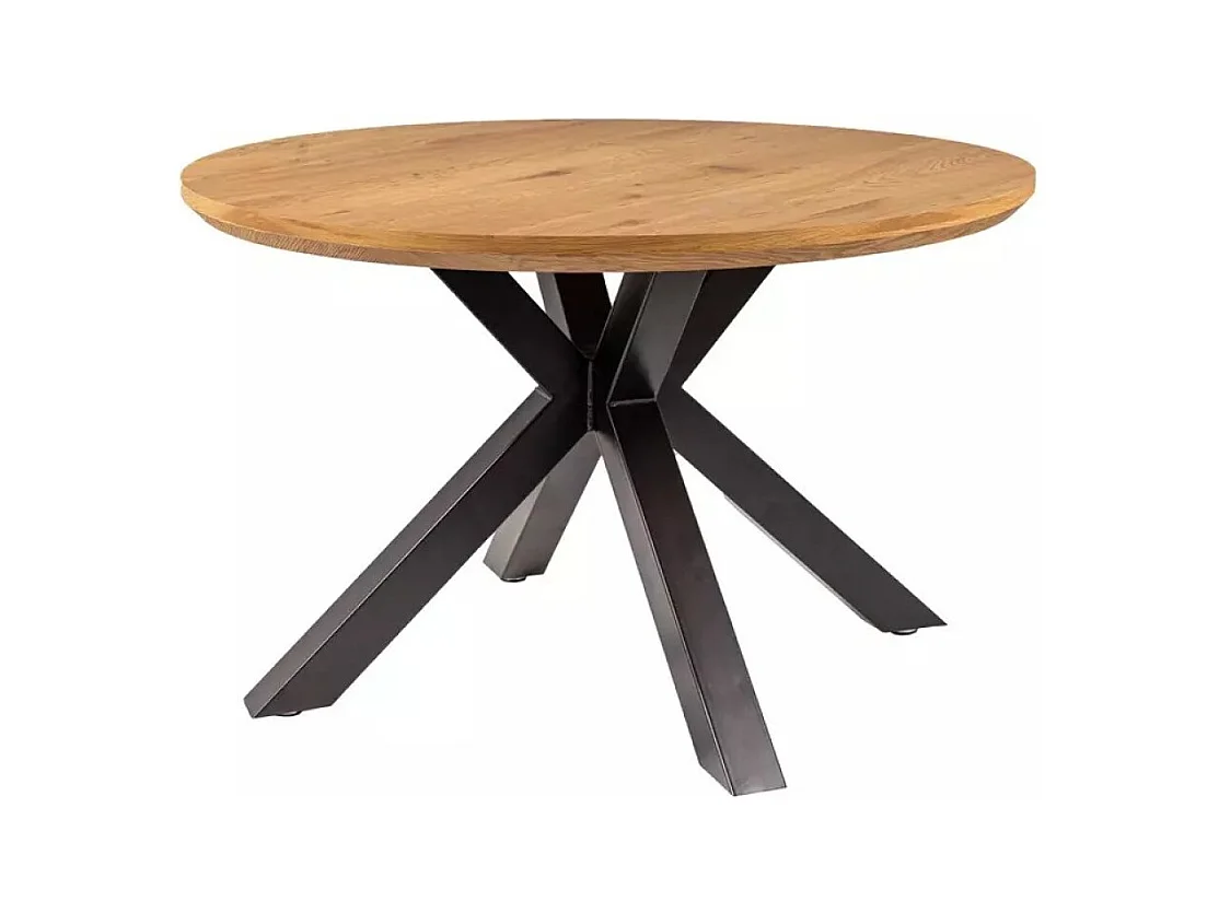 Table à manger Ritmo (120x77)/Plateau en bois + placage/Ronde/Marron et noir