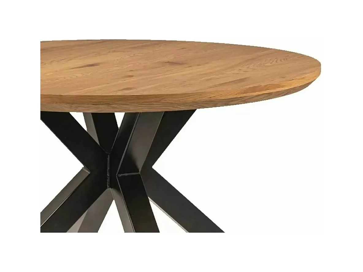 Table à manger Ritmo (120x77)/Plateau en bois + placage/Ronde/Marron et noir