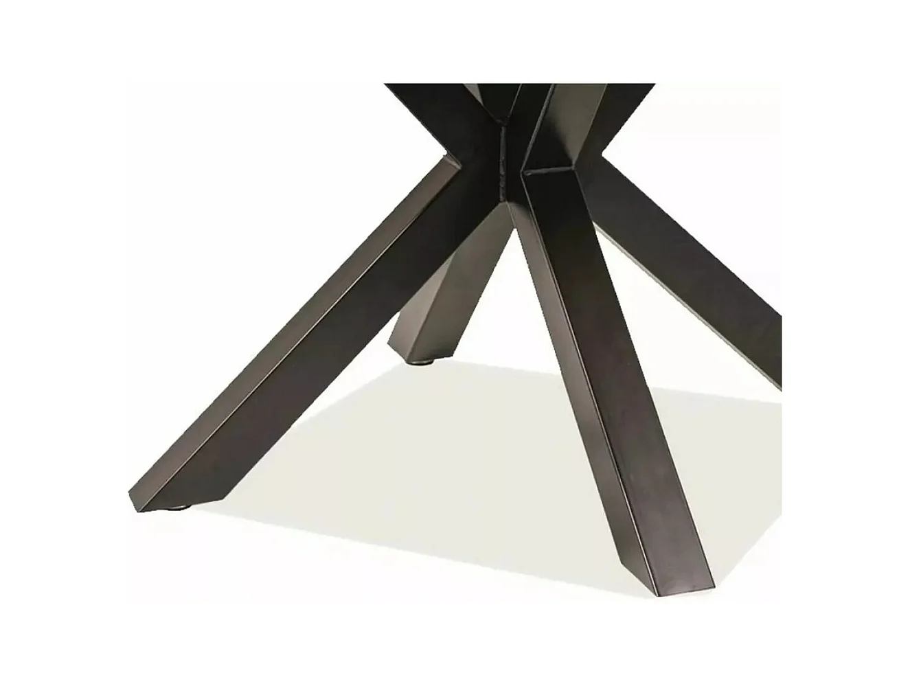 Table à manger Ritmo (120x77)/Plateau en bois + placage/Ronde/Marron et noir