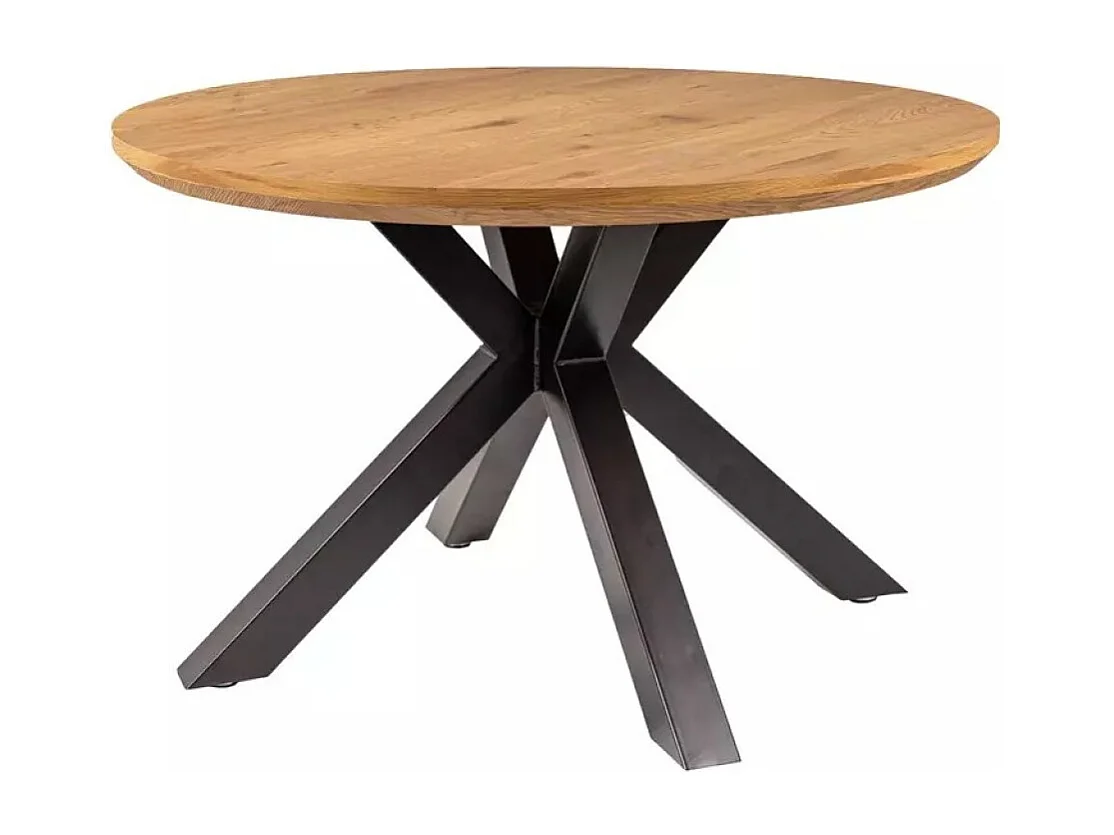 Table à manger Ritmo (120x77)/Plateau en bois + placage/Ronde/Marron et noir
