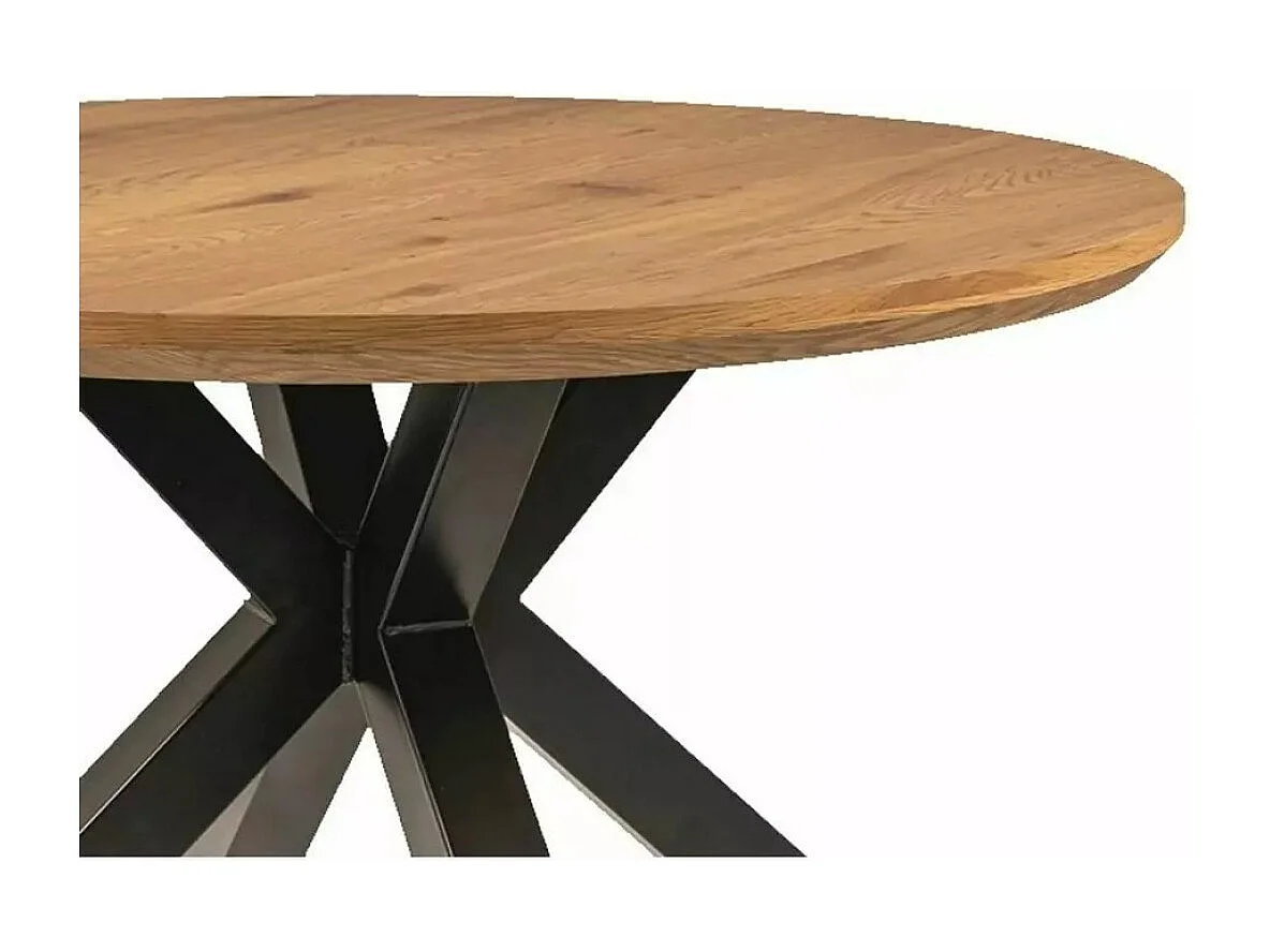 Table à manger Ritmo (120x77)/Plateau en bois + placage/Ronde/Marron et noir