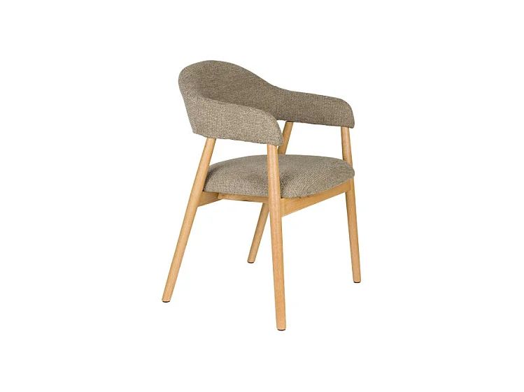 Fauteuil rembourré en tissu et bois Indy lot de deux