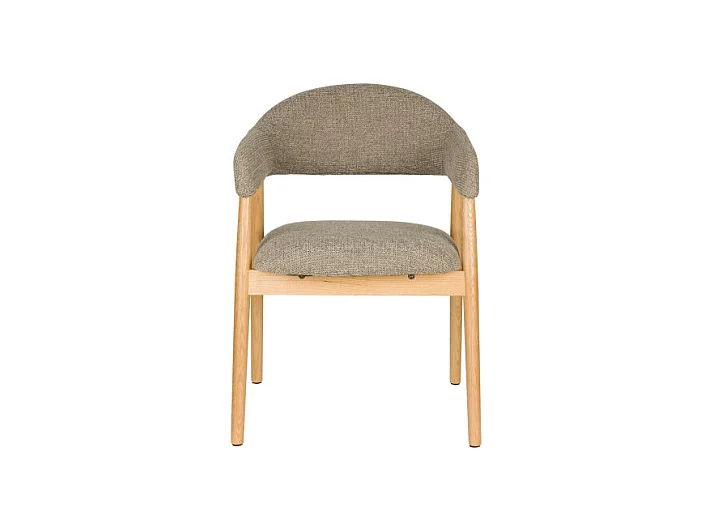 Fauteuil rembourré en tissu et bois Indy lot de deux