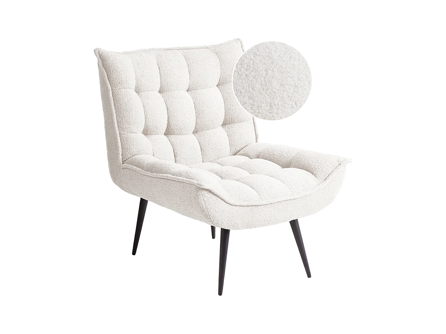 Fauteuil ALVESTA Bouclé Blanc