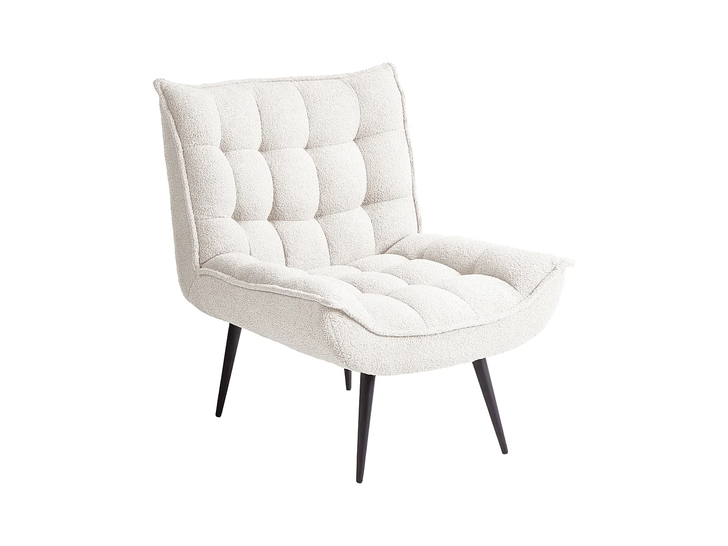 Fauteuil ALVESTA Bouclé Blanc