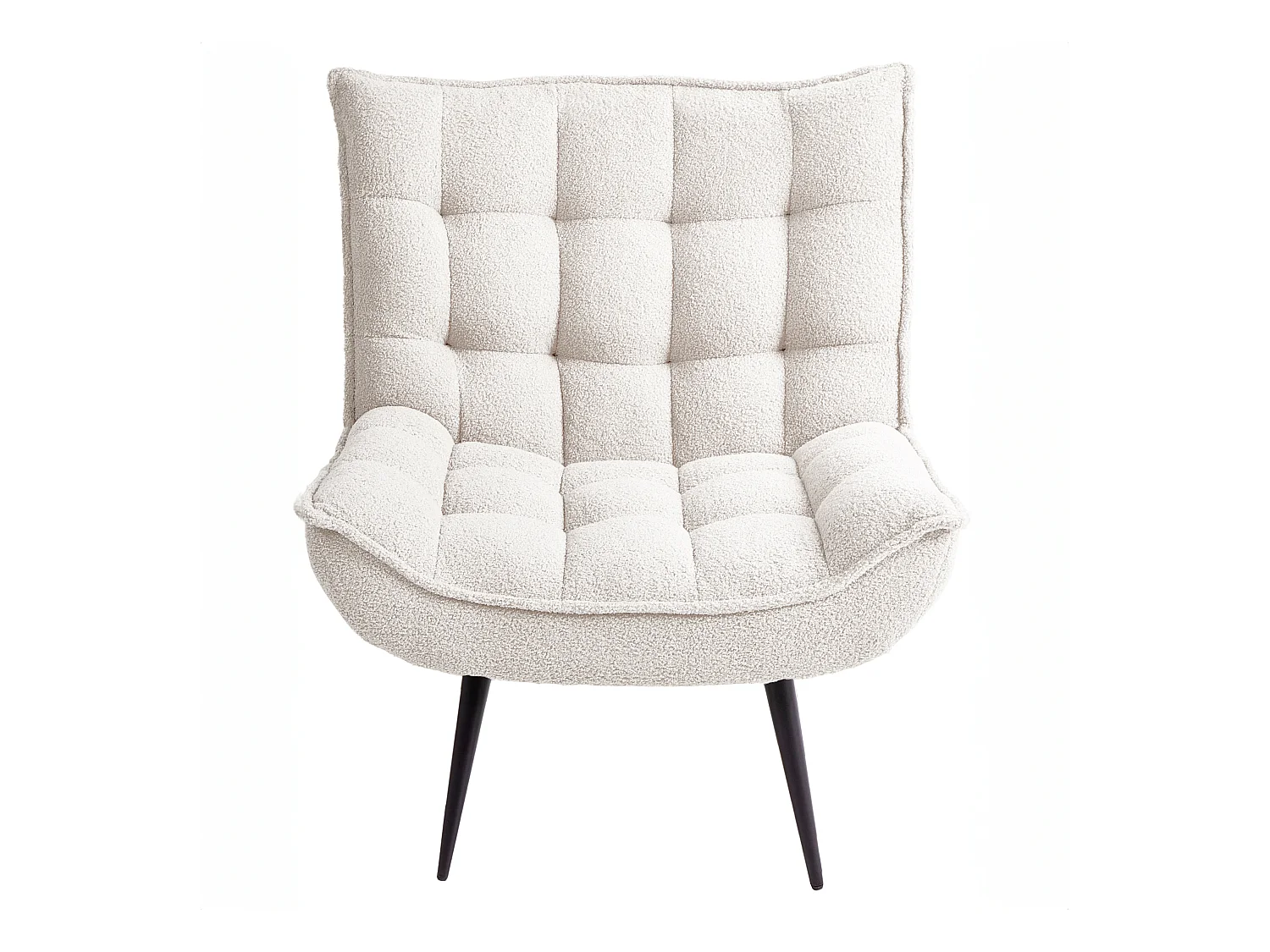 Fauteuil ALVESTA Bouclé Blanc