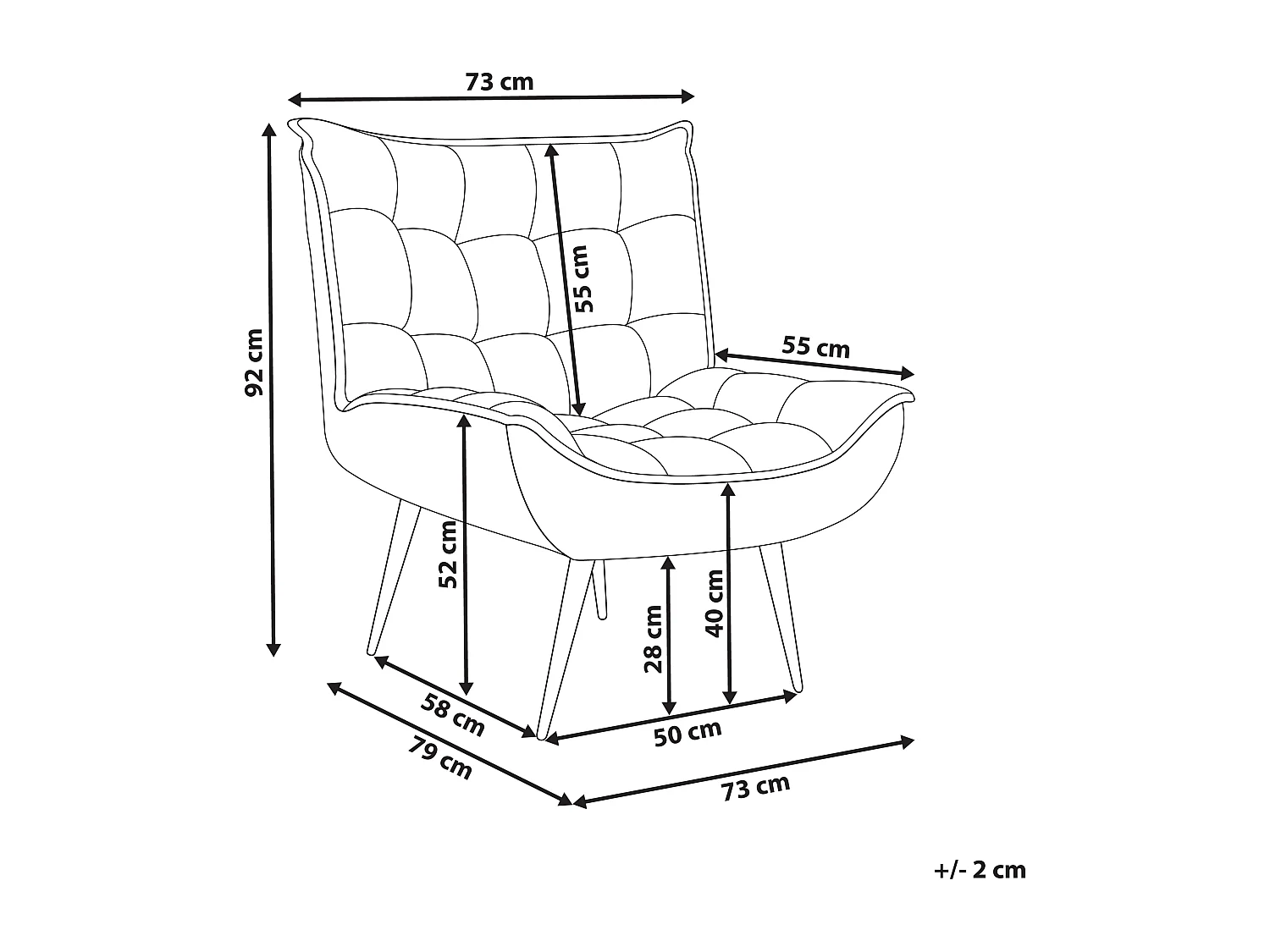 Fauteuil ALVESTA Bouclé Blanc