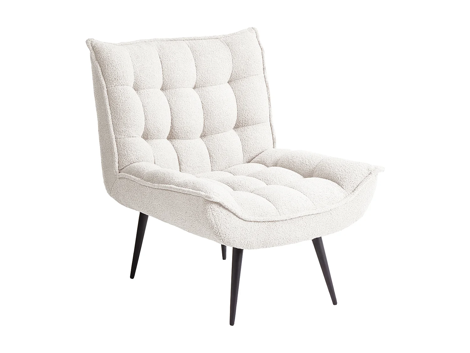 Fauteuil ALVESTA Bouclé Blanc