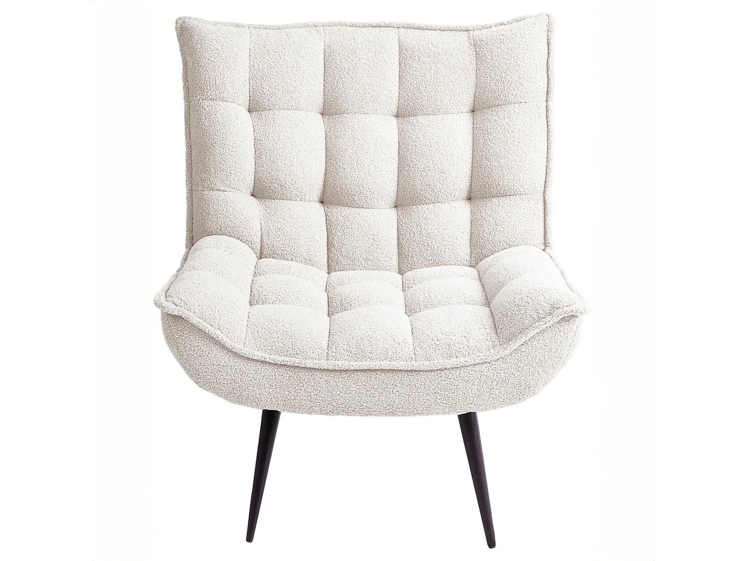 Fauteuil ALVESTA Bouclé Blanc