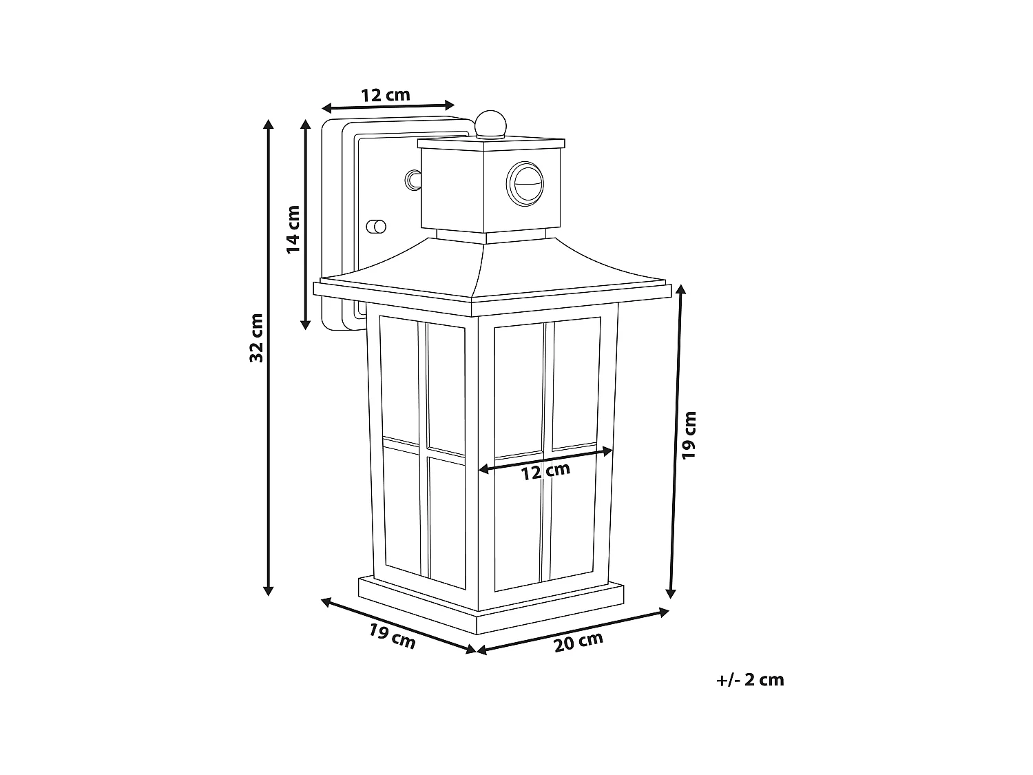 Applique a per esterni AZMAK con sensore di movimento Nero
