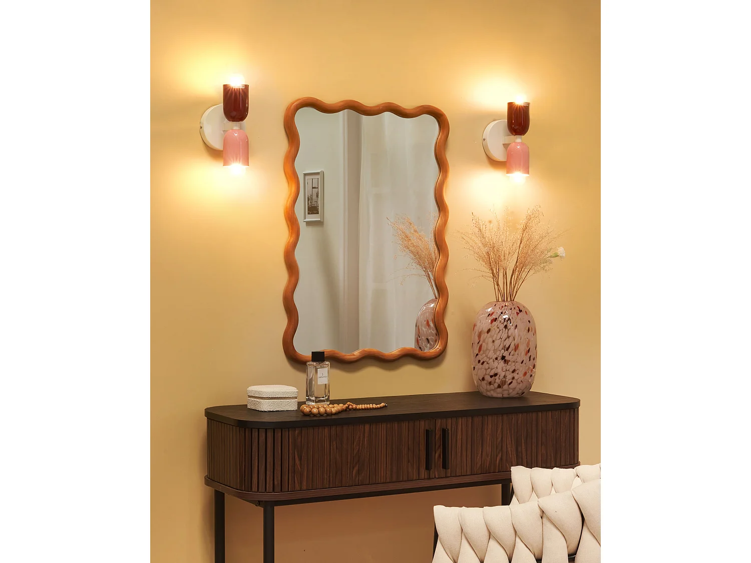 Doppelkopf Wandleuchte 2er Set Metall mehrfarbig bunt 2-flammig Retro Topi