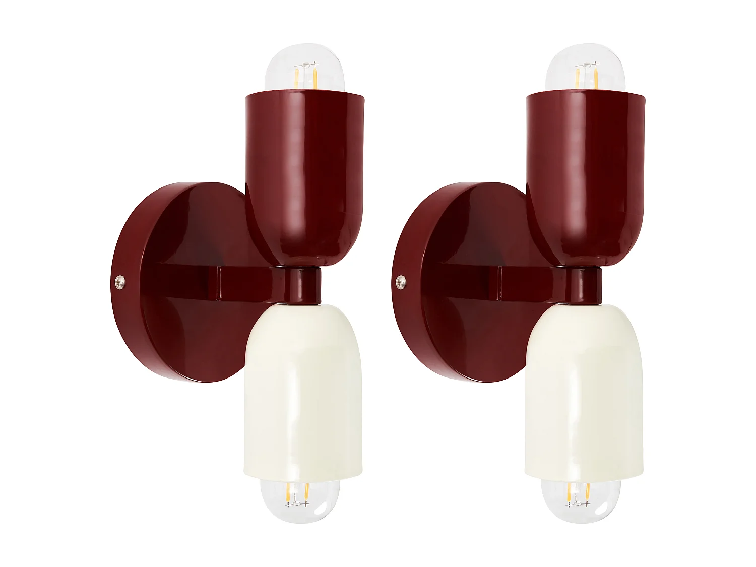 Wandlampe 2er Set TOPI Metall Rot