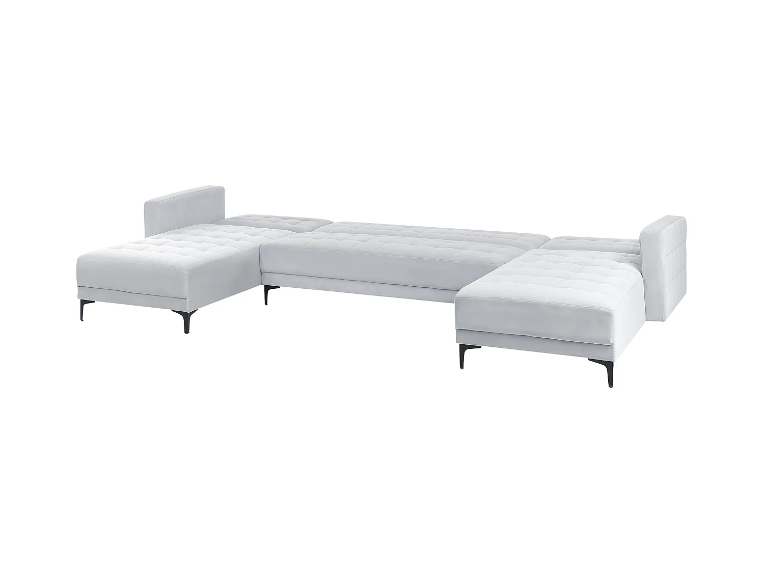 Canapé-lit modulable en forme de U 5 places ABERDEEN Velours Gris clair