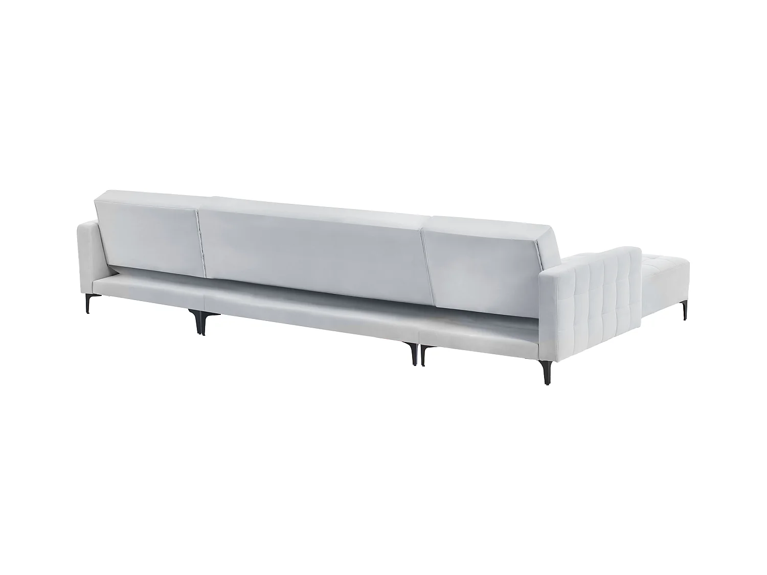 Canapé-lit modulable en forme de U 5 places ABERDEEN Velours Gris clair