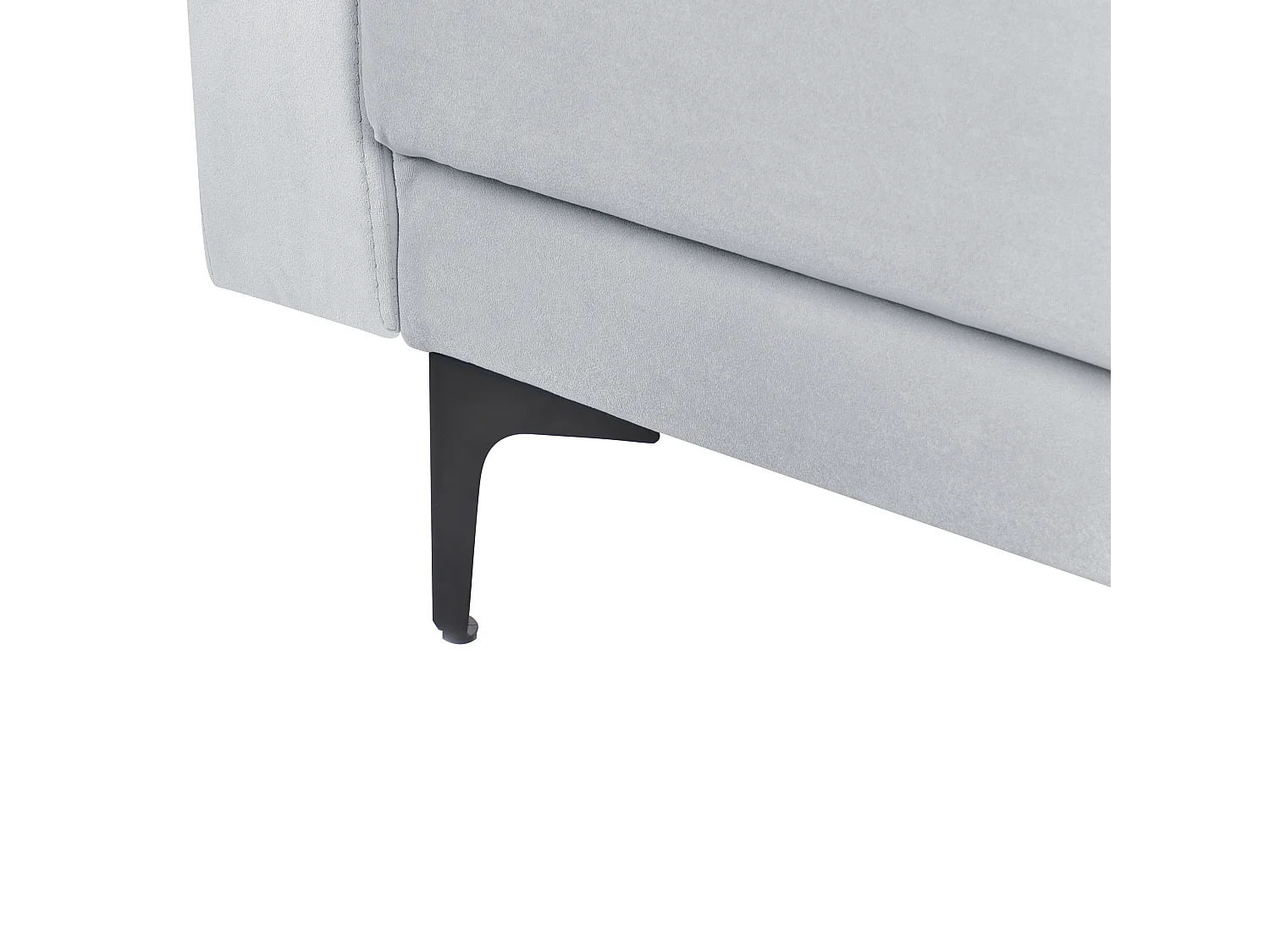 U-förmiges Modul Schlafsofa ABERDEEN Samtstoff Hellgrau 5-Sitzer