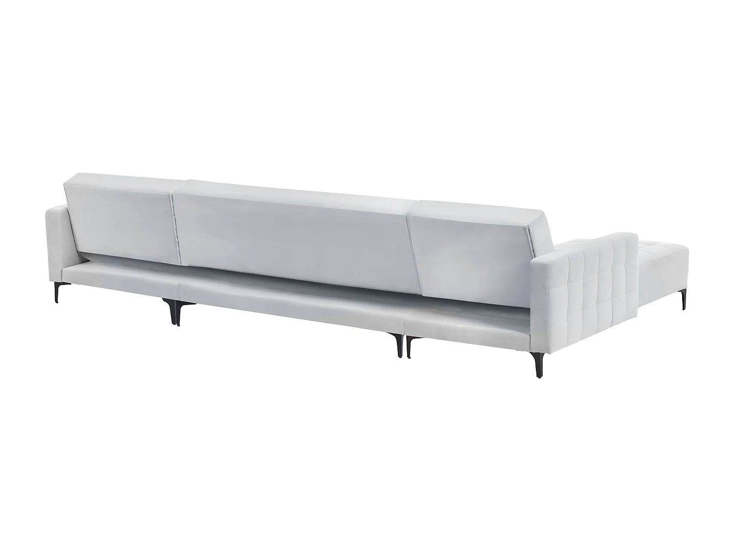 Canapé-lit modulable en forme de U 5 places ABERDEEN Velours Gris clair