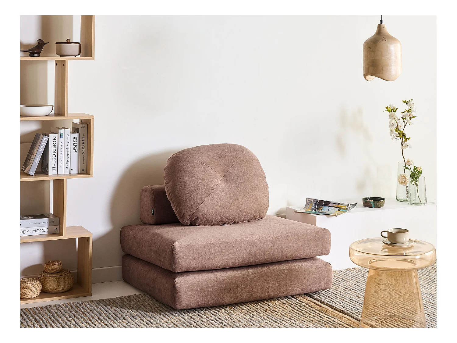 Sofa rozkładana jednoosobowa OLDEN Brązowy