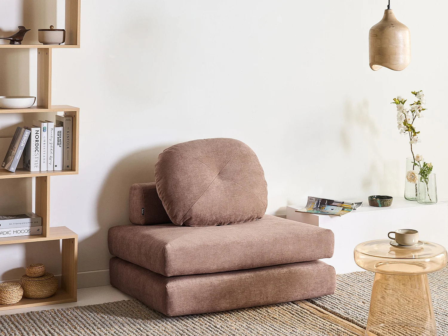 1-Sitzer Schlafsofa OLDEN Stoff Braun