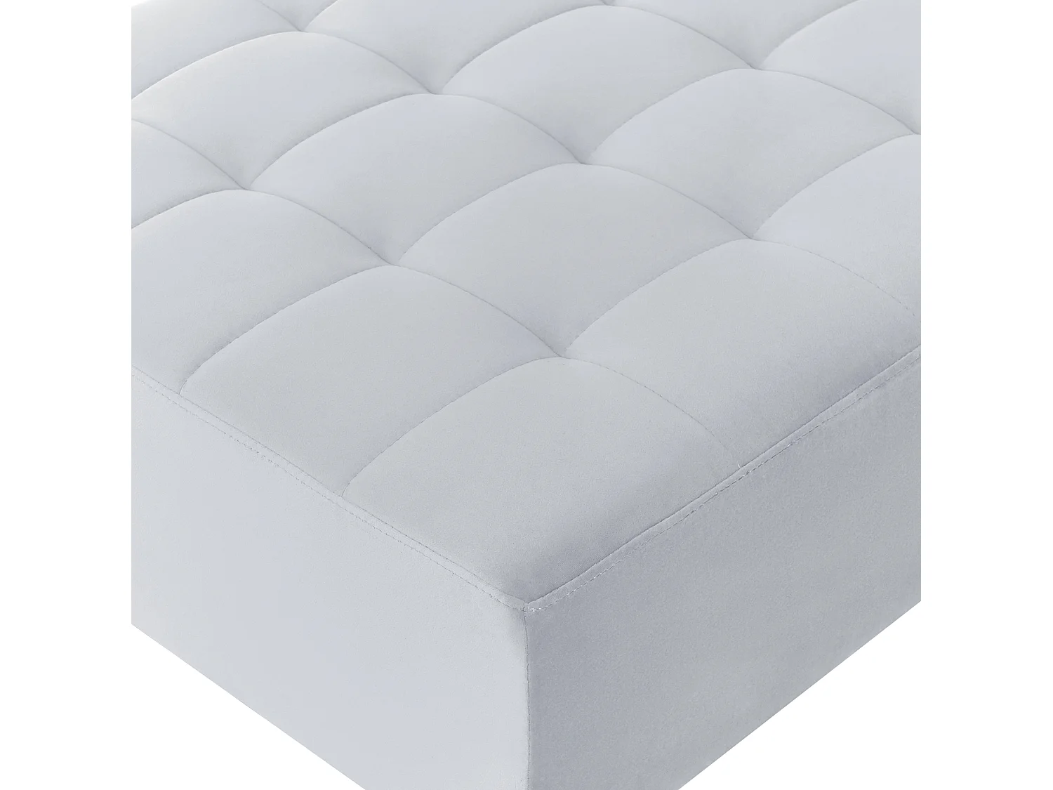 Ottoman ABERDEEN Velours Gris clair