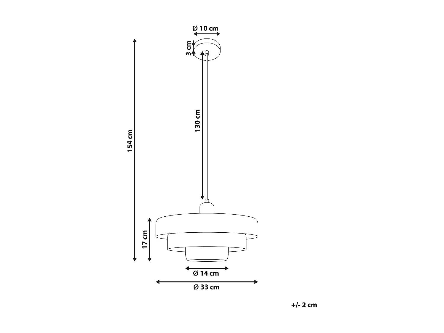 Candeeiro suspenso KOLGA Metal Preto
