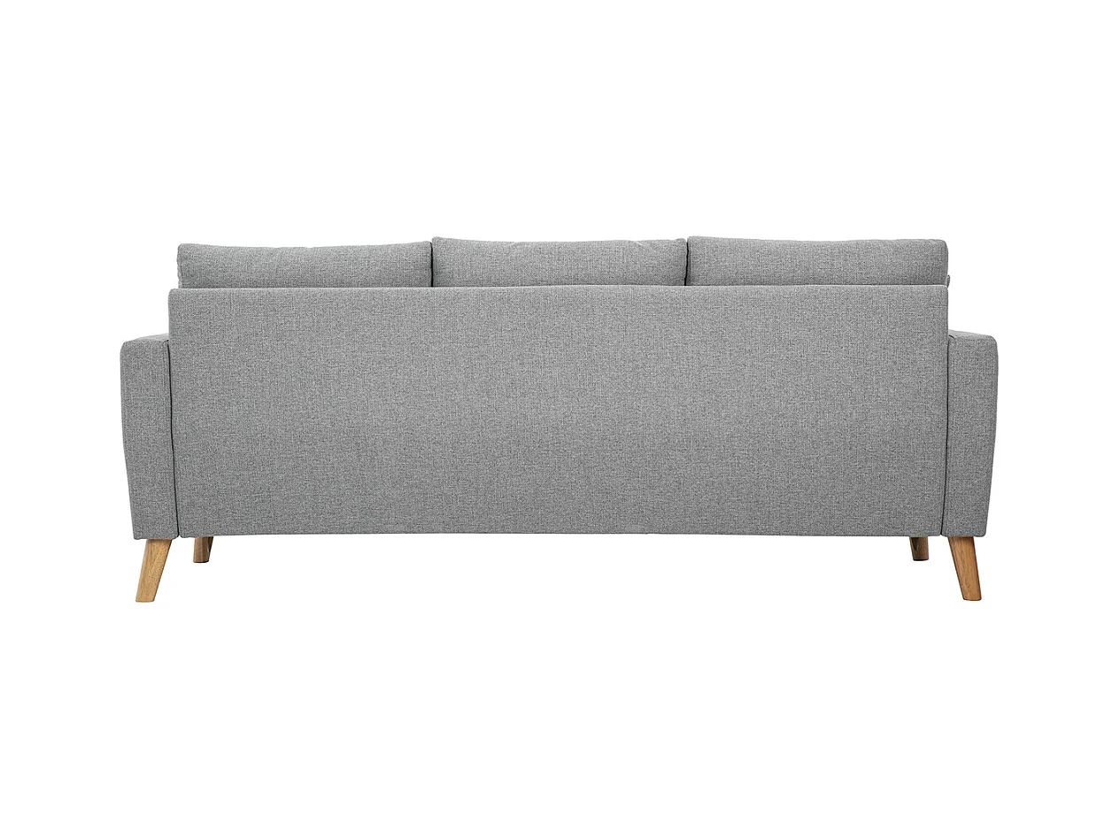 Canapé 3 places en tissu gris et bois clair MUNIK