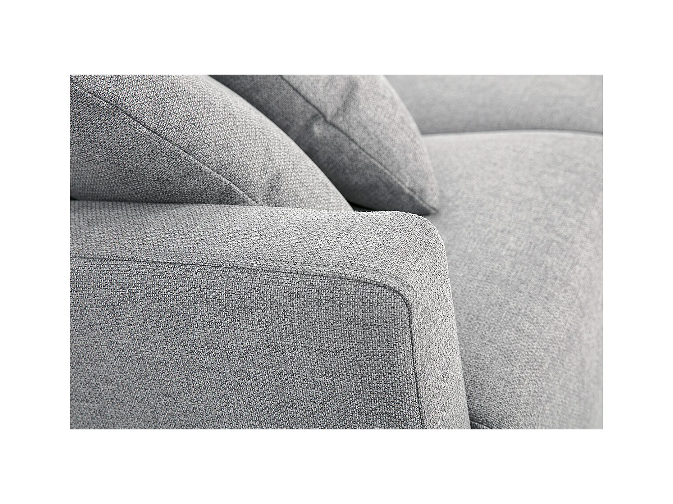 Canapé 3 places en tissu gris et bois clair MUNIK