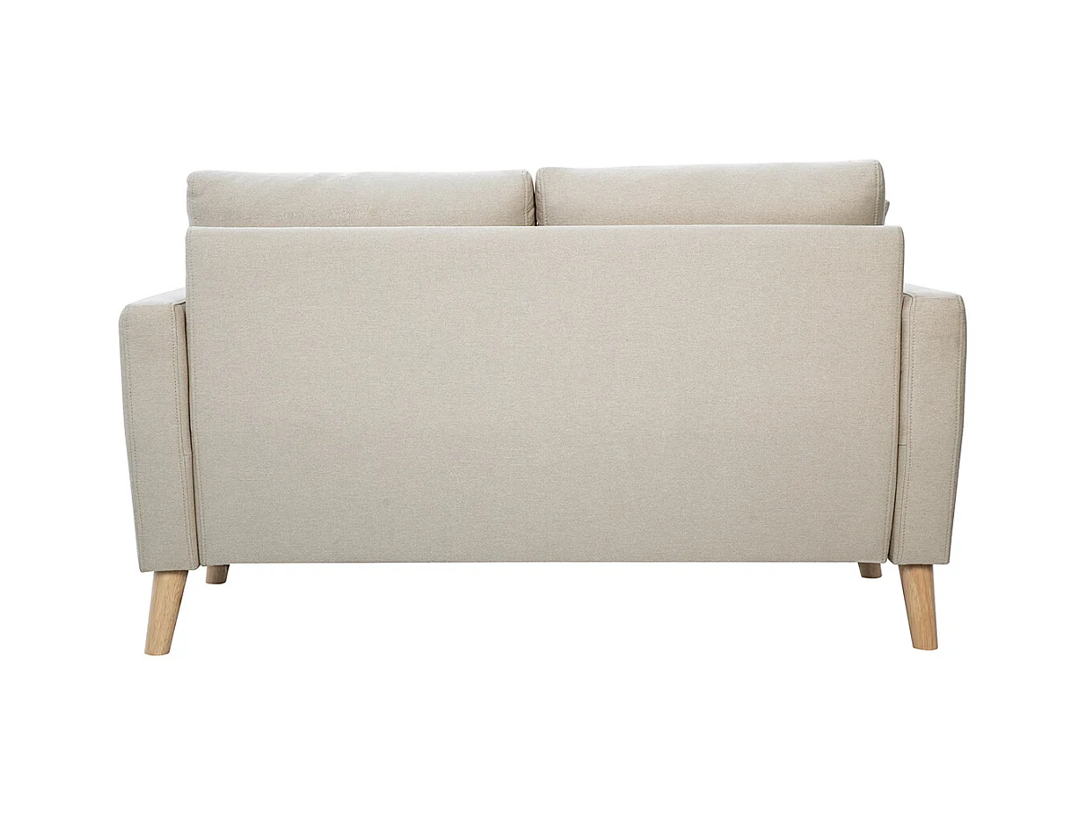 Canapé 2 places en tissu beige et bois clair MUNIK