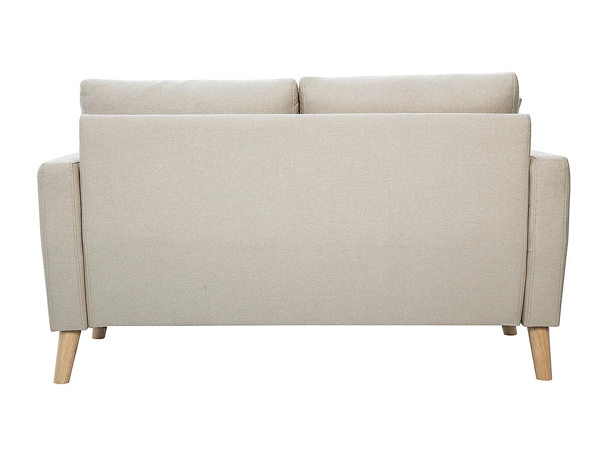 Canapé 2 places en tissu beige et bois clair MUNIK
